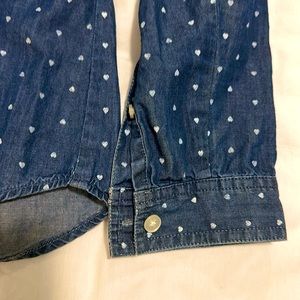 LOFT Chambray The Softened Shirt in Heart Print